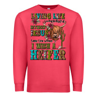 Cardinal living life somewhere between jesus take the wheel Premium Sweatshirt - JahusDesignShop