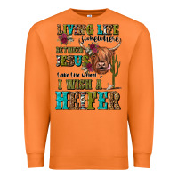 Carrot living life somewhere between jesus take the wheel Premium Sweatshirt - JahusDesignShop