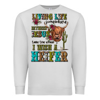 Dove Grey living life somewhere between jesus take the wheel Premium Sweatshirt - JahusDesignShop