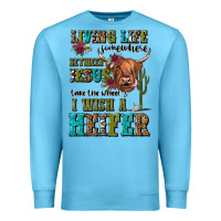 Ocean Blue living life somewhere between jesus take the wheel Premium Sweatshirt - JahusDesignShop