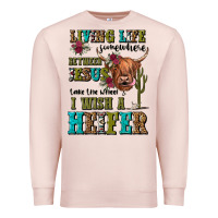 Pale Pink living life somewhere between jesus take the wheel Premium Sweatshirt - JahusDesignShop