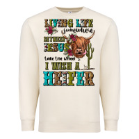 Sandshell living life somewhere between jesus take the wheel Premium Sweatshirt - JahusDesignShop