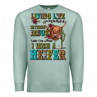 Seafoam living life somewhere between jesus take the wheel Premium Sweatshirt - JahusDesignShop