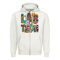 Oatmeal Heather lab tech Zipper Hoodie - Zillion Design Studio