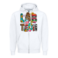 White lab tech Zipper Hoodie - Zillion Design Studio