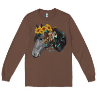Chestnut black and white western horse Long Sleeve Tee - RanaPortraitStore
