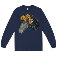 Black And White Western Horse Long Sleeve Tee | Teevron