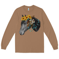 Toasted Coconut black and white western horse Long Sleeve Tee - RanaPortraitStore