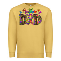 Antique Gold rainbow colors autism dad Premium Sweatshirt - AdoDesignShop