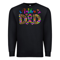 Black rainbow colors autism dad Premium Sweatshirt - AdoDesignShop