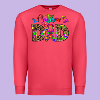 Rainbow Colors Autism Dad Premium Sweatshirt Designed By Adodesignshop