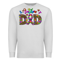 Dove Grey rainbow colors autism dad Premium Sweatshirt - AdoDesignShop