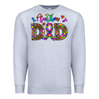 Heather Grey rainbow colors autism dad Premium Sweatshirt - AdoDesignShop
