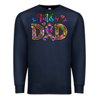 Navy rainbow colors autism dad Premium Sweatshirt - AdoDesignShop
