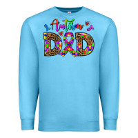 Ocean Blue rainbow colors autism dad Premium Sweatshirt - AdoDesignShop