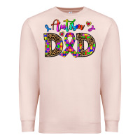 Pale Pink rainbow colors autism dad Premium Sweatshirt - AdoDesignShop