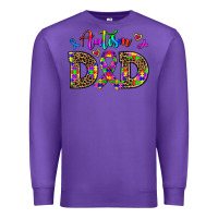 Purple rainbow colors autism dad Premium Sweatshirt - AdoDesignShop