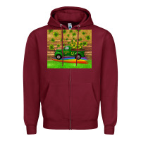 Burgundy st patricks day truck shamrock with rainbow tumbler Zipper Hoodie - RanaPortraitStore