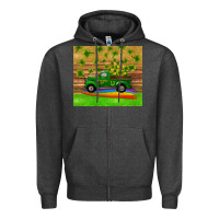 Charcoal Heather st patricks day truck shamrock with rainbow tumbler Zipper Hoodie - RanaPortraitStore