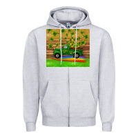Heather Grey st patricks day truck shamrock with rainbow tumbler Zipper Hoodie - RanaPortraitStore