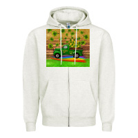 Oatmeal Heather st patricks day truck shamrock with rainbow tumbler Zipper Hoodie - RanaPortraitStore
