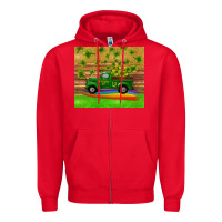 Red st patricks day truck shamrock with rainbow tumbler Zipper Hoodie - RanaPortraitStore