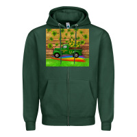 St Patricks Day Truck Shamrock With Rainbow Tumbler Zipper Hoodie | Teevron