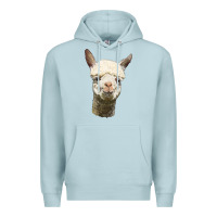 Blue Mist Alpaca Head Premium Hoodie - LillyAllenDesigns