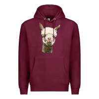 Burgundy Alpaca Head Premium Hoodie - LillyAllenDesigns