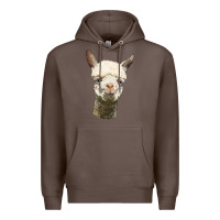 Coffee Alpaca Head Premium Hoodie - LillyAllenDesigns