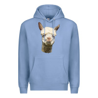 Colony Blue Alpaca Head Premium Hoodie - LillyAllenDesigns