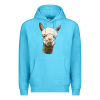 Ocean Blue Alpaca Head Premium Hoodie - LillyAllenDesigns