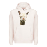 Pale Pink Alpaca Head Premium Hoodie - LillyAllenDesigns