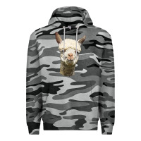 Slate Camo Alpaca Head Premium Hoodie - LillyAllenDesigns
