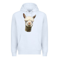 White Alpaca Head Premium Hoodie - LillyAllenDesigns