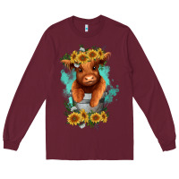 Burgundy baby cow in a bucket Long Sleeve Tee - RanaPortraitStore