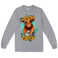Heather Grey baby cow in a bucket Long Sleeve Tee - RanaPortraitStore