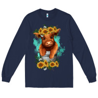 Navy baby cow in a bucket Long Sleeve Tee - RanaPortraitStore