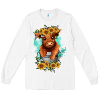 White baby cow in a bucket Long Sleeve Tee - RanaPortraitStore
