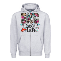 Heather Grey ekg tech Zipper Hoodie - Zillion Design Studio