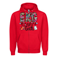 Red ekg tech Zipper Hoodie - Zillion Design Studio