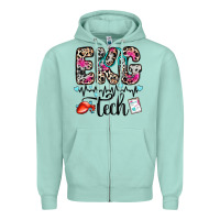 Seafoam ekg tech Zipper Hoodie - Zillion Design Studio