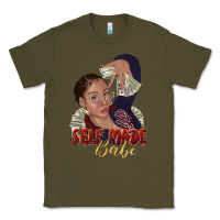 Army Green self made babe afro black woman Classic Tee - texasbilliewilder