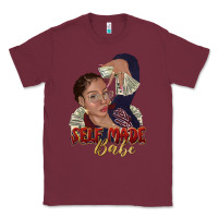 Burgundy self made babe afro black woman Classic Tee - texasbilliewilder