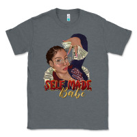 Charcoal Heather self made babe afro black woman Classic Tee - texasbilliewilder
