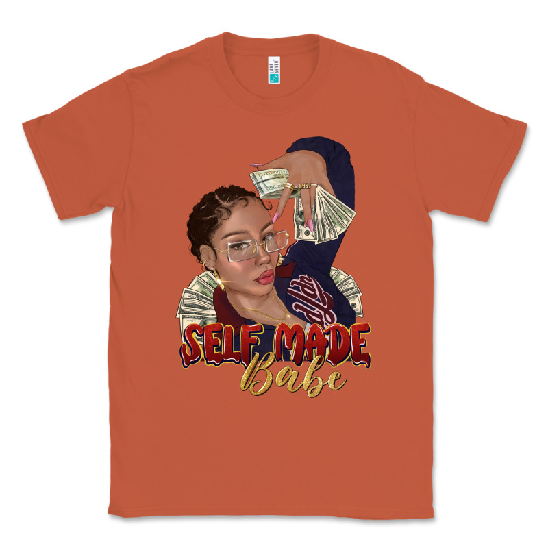 Self Made Babe Afro Black Woman Classic Tee by texasbilliewilder | Teevron