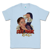 Dusty Blue self made babe afro black woman Classic Tee - texasbilliewilder