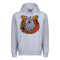Heather Grey halloween  horseshoe Premium Hoodie - Jasminsmagicworld