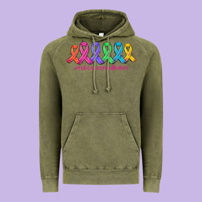 Fight Cancer In All Colors Vintage Hoodie Designed By Adodesignshop