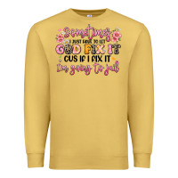 Antique Gold sometimes i just have to let god fix it Premium Sweatshirt - JahusDesignShop
